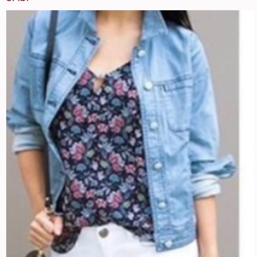 Cabi Flirt Cami Tank Top 5224 Floral Blue - M - Picture 10 of 10